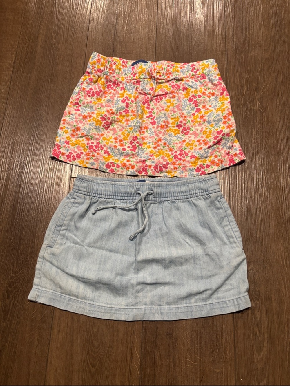 Old Navy Girls Floral & Chambray Skirt Set - Pink, Yellow, Blue
